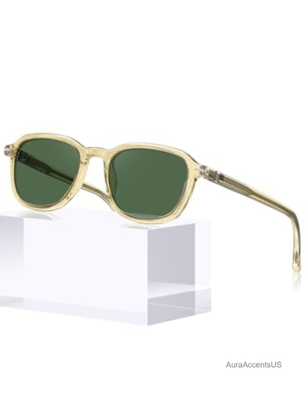 Geometric Square Polarized Sunglasses Italian Acetate Full Frame UV Protection